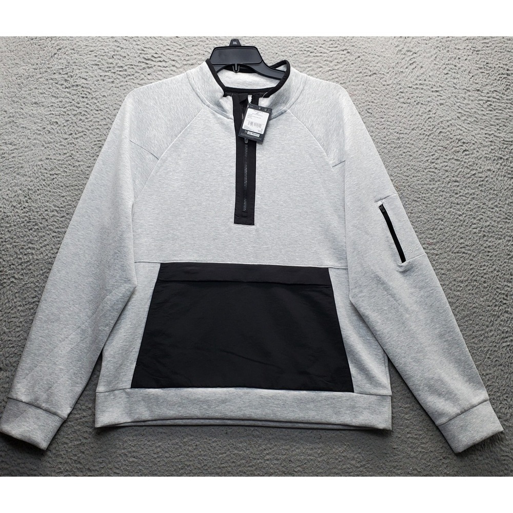 DSG Sweatshirt Mens Large Light Heather Gray Sport Fleece 4-Way Stretch 1/4 Zip